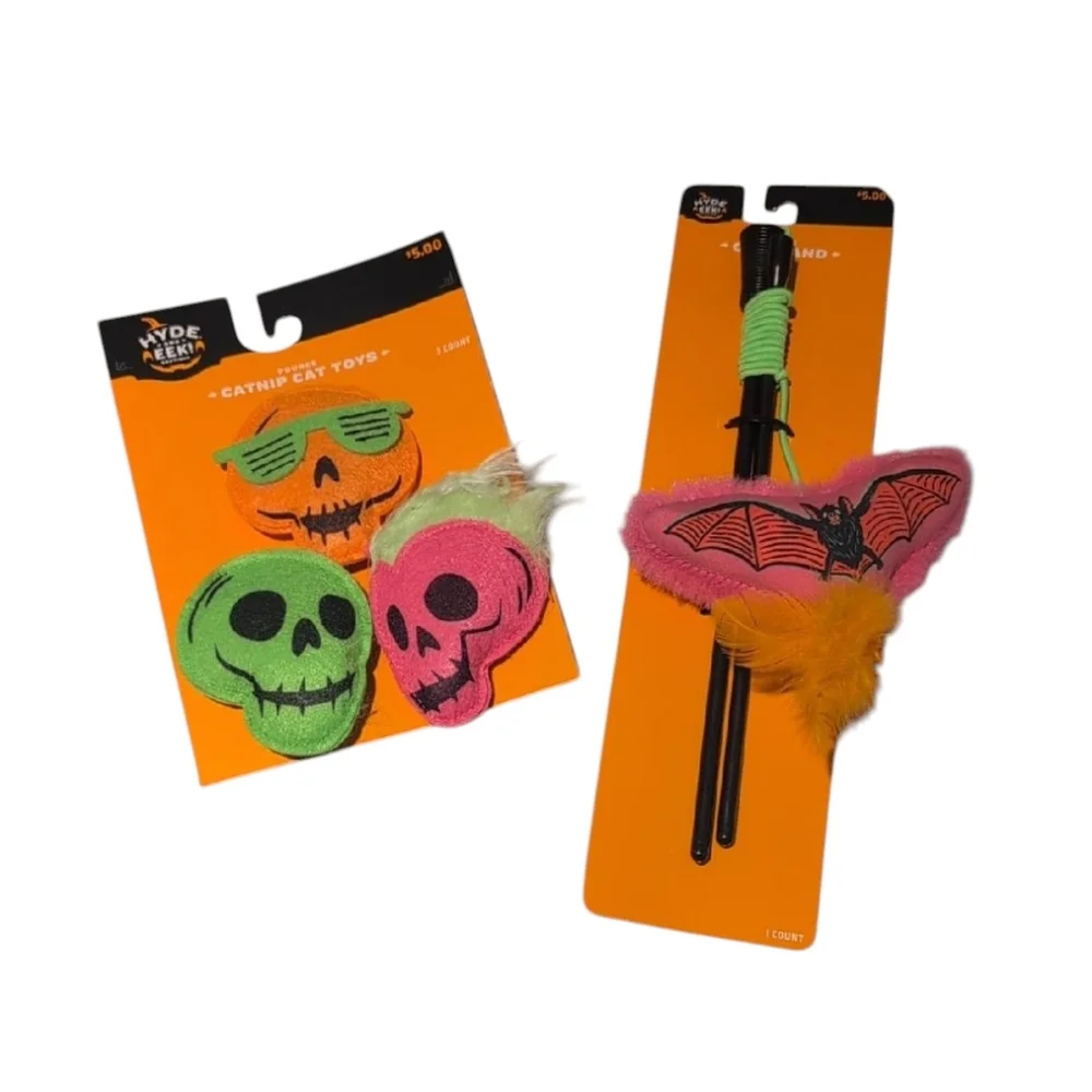 Hyde & Eek! Halloween Cat Toys Teaser Wand Catnip